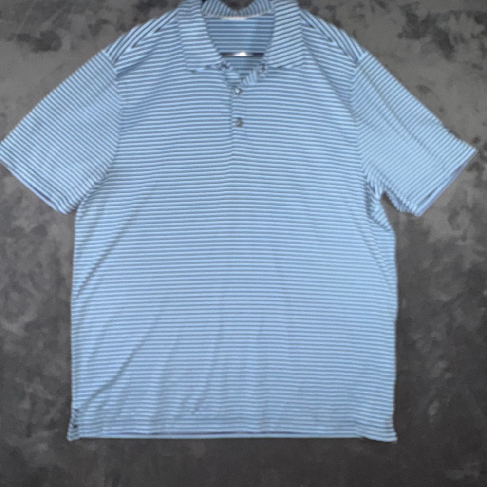 Mens XL Cutter & Buck Polo Striped Vanderbilt Legends Golf Performance Faded Tag